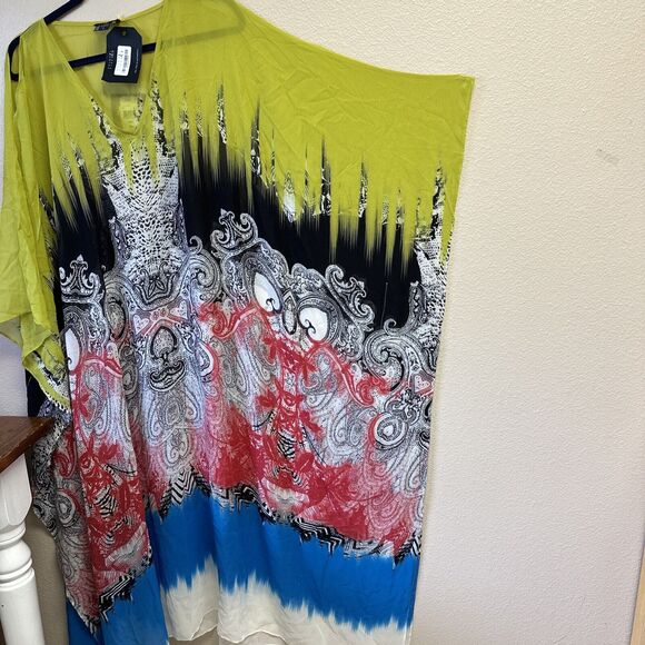 Etro Milano NWT 100% Silk OS Caftan Maxi dress Boho Chic Designer Island Ethnic - Picture 5 of 10